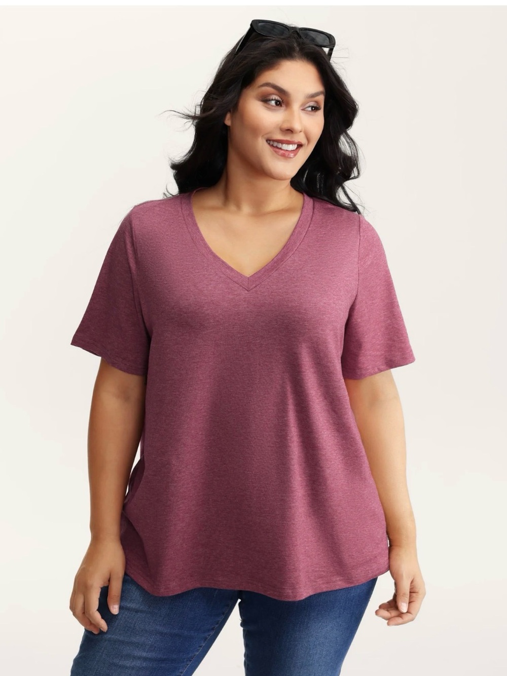 Bundle NWT BLOOMCHIC Stretchy Plain V-Neck & Knotted Cut-Out Neckline Solid shir